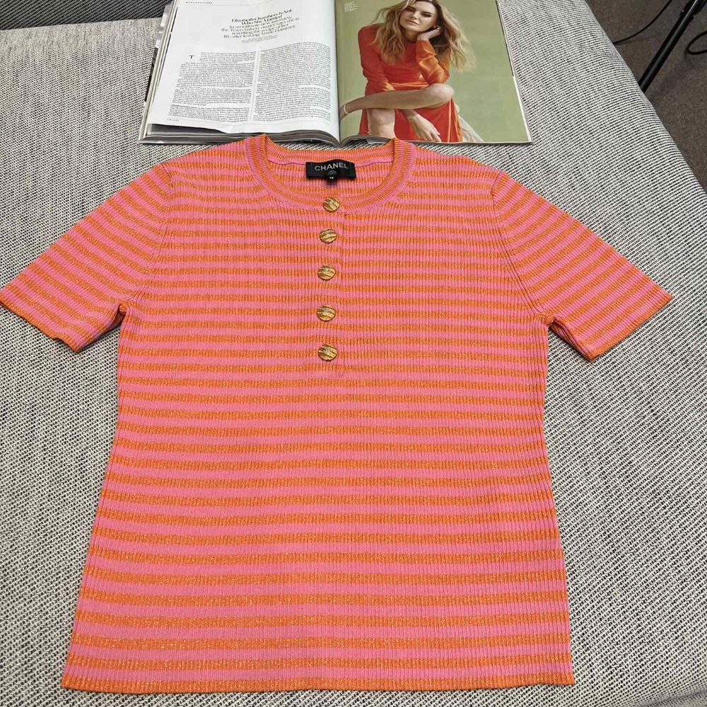 Chanel Little Girl's Classic Striped Short Sleeve